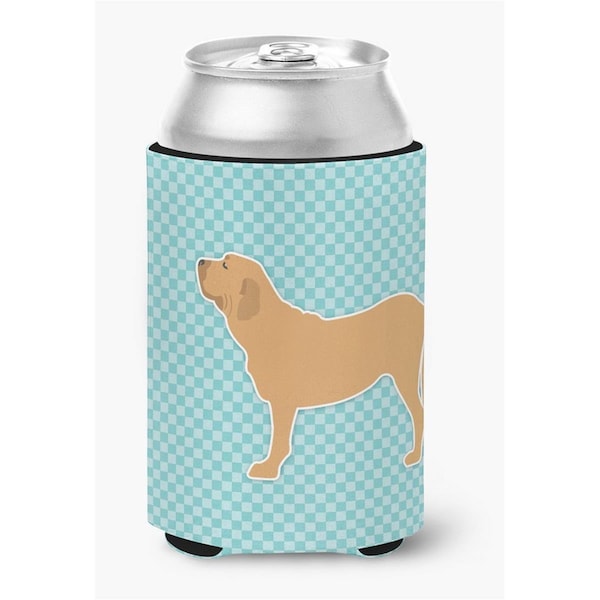 Carolines Treasures Fila Brasileiro Checkerboard Blue Can or Bottle Hugger - BB3779CC
