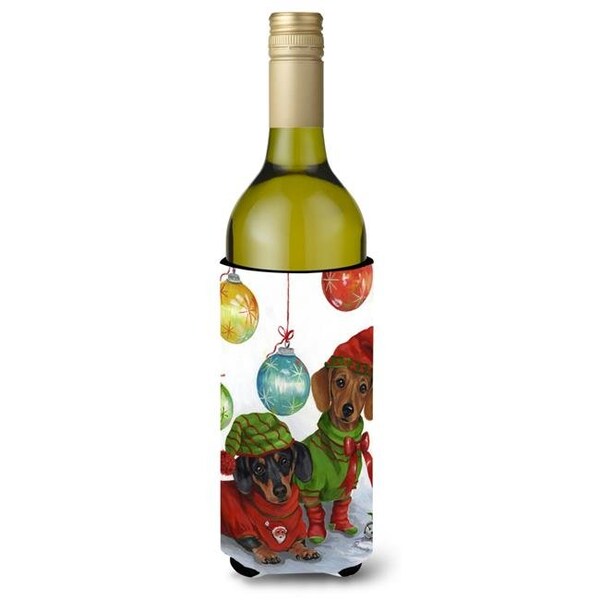 Carolines Treasures Carolines Treasures PPP3085LITERK 24 oz Dachshund Christmas Jingle Wine Bottle Hugger - PPP3085LITERK