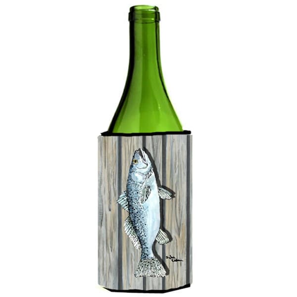 Carolines Treasures Fish Trout Wine bottle sleeve Hugger - 8496LITERK