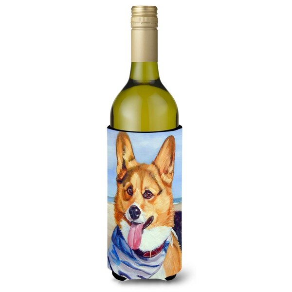 Carolines Treasures Corgi Beach Bandana Wine Bottle Beverage Insulator Hugger - 7363LITERK