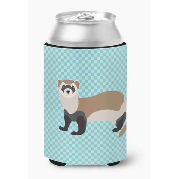 Carolines Treasures Ferret Blue Check Can or Bottle Hugger - BB8052CC