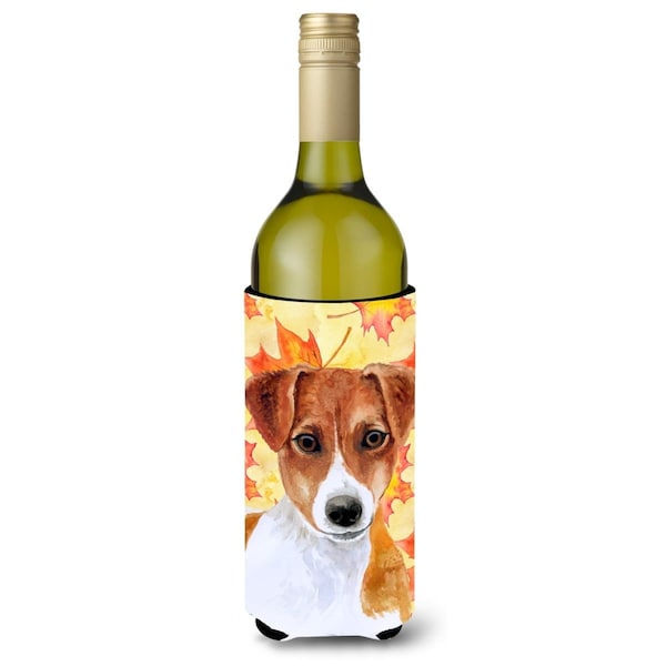 Carolines Treasures Jack Russell Terrier Fall Wine Bottle Beverge Insulator Hugger - BB9950LITERK