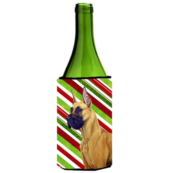 Carolines Treasures Great Dane Candy Cane Holiday Christmas Wine bottle sleeve Hugger - 24 oz. - LH9220LITERK
