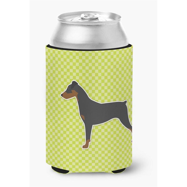 Carolines Treasures German Pinscher Checkerboard Green Can or Bottle Hugger - BB3813CC