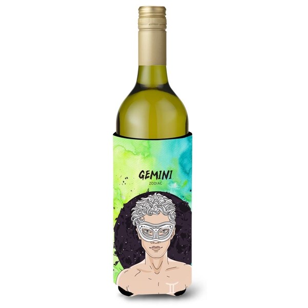 Carolines Treasures Gemini Zodiac Sign Wine Bottle Beverge Insulator Hugger - BB7319LITERK