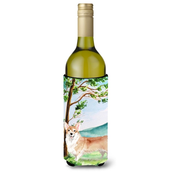 Carolines Treasures Under the Tree Corgi Wine Bottle Beverage Insulator Hugger - CK2016LITERK