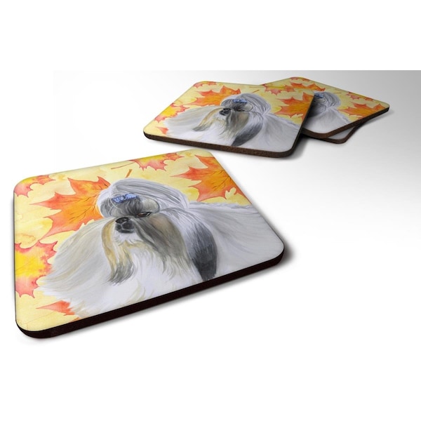 Carolines Treasures Shih Tzu Fall Foam Coaster, 3.5 x 3.5 in. - Set of 4 - BB9927FC
