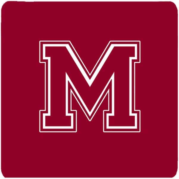 Carolines Treasures Set of 4 Monogram - Maroon and White Foam Coasters Initial Letter M - CJ1032-MFC