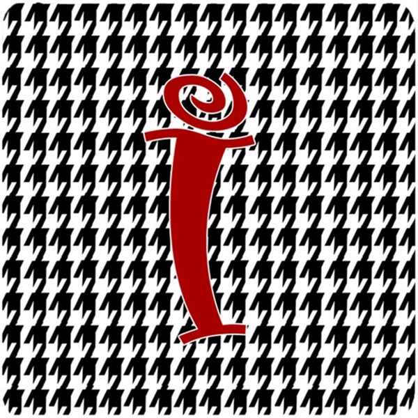 Carolines Treasures Set of 4 Monogram - Houndstooth Black Foam Coasters Initial Letter I - CJ1035-IFC