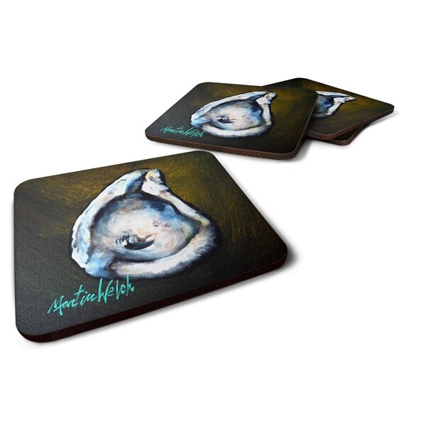 Carolines Treasures Brown Eye Oyster Foam Coasters - Set of 4 - MW1317FC