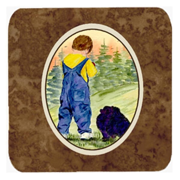 Carolines Treasures Little Boy With His Pomeranian Foam Coasters- Set of 4 - SS8544FC