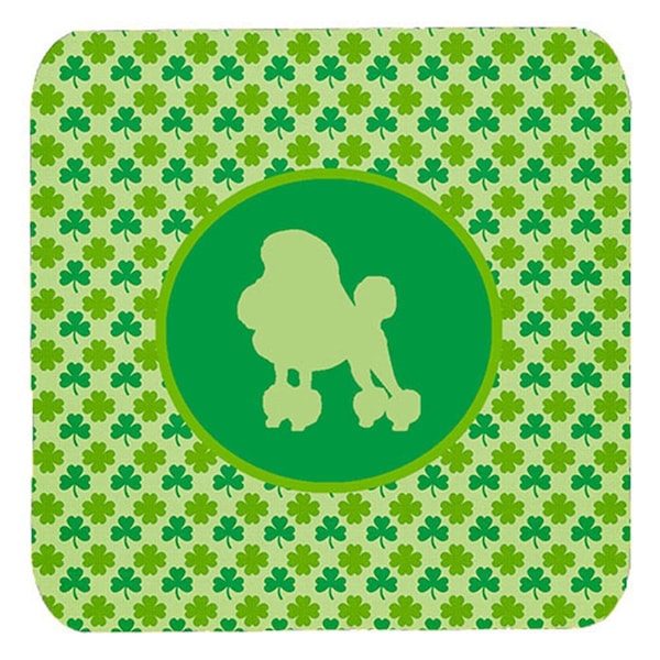 Carolines Treasures Poodle Lucky Shamrock Foam Coasters- Set of 4 - SDK1106-C-FC