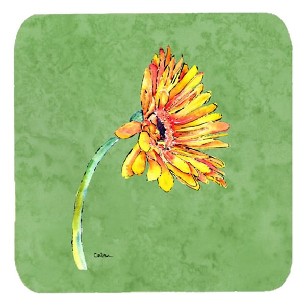 Carolines Treasures Gerber Daisy Orange Foam Coasters- Set of 4 - 8854FC