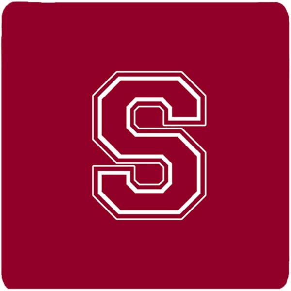 Carolines Treasures Set of 4 Monogram - Maroon and White Foam Coasters Initial Letter S - CJ1032-SFC