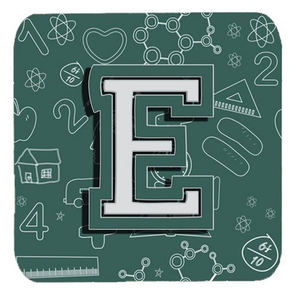 Carolines Treasures Letter E Back To School Initial Foam Coasters- Set of 4 - CJ2010-EFC