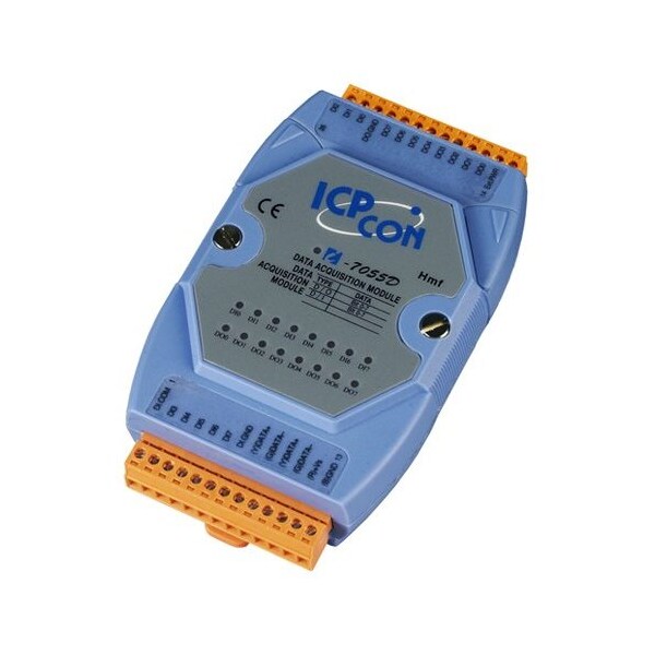 Módulo de entrada digital aislada de 8 canales y módulo de salida digital aislada de 8 canales, con display LED - I-7055D