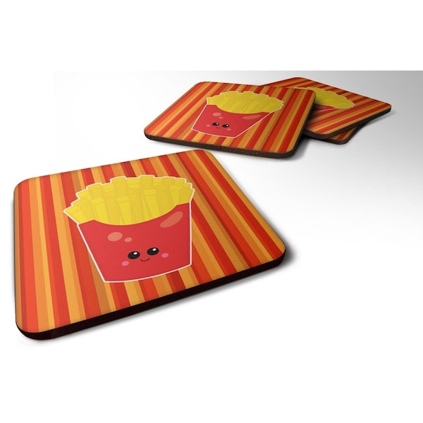 Carolines Treasures French Fries Face Foam Coasters - Set of 4 - BB7050FC