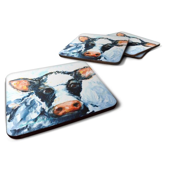Carolines Treasures Cow Lick Foam Coasters - Set of 4 - MW1320FC