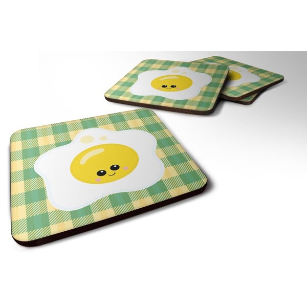 Carolines Treasures Fried Egg Face Foam Coasters - Set of 4 - BB7044FC