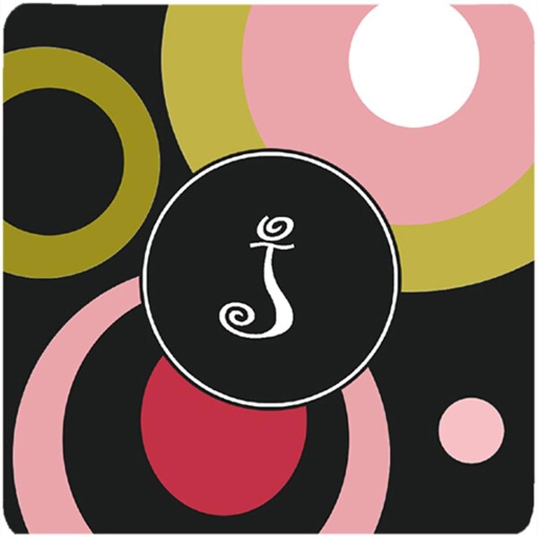 Carolines Treasures Monogram - Retro In Black Foam Coasters - Set of 4- 3.5 x 3.5 In. - AM1001-JFC