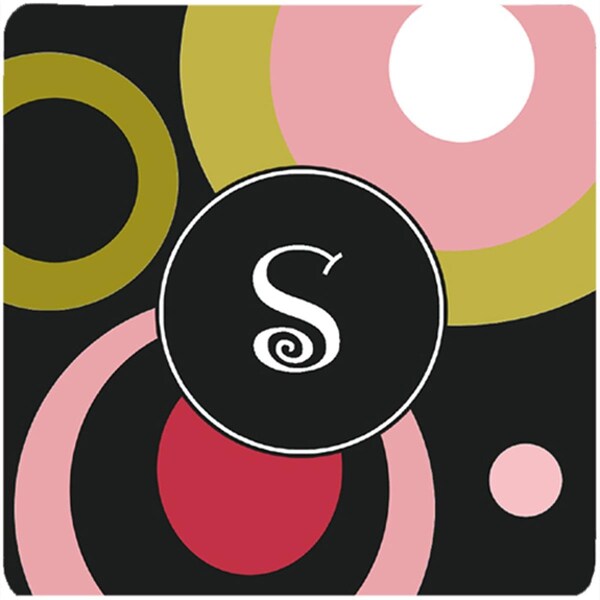 Carolines Treasures Monogram - Retro In Black Foam Coasters - Set of 4- 3.5 x 3.5 In. - AM1001-SFC
