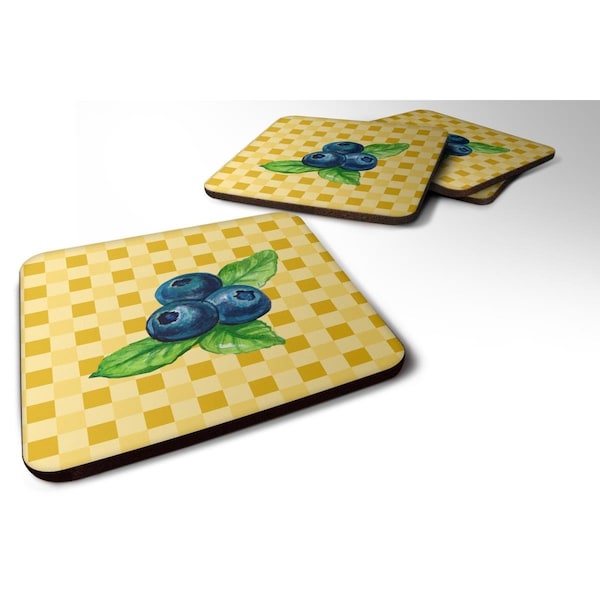 Carolines Treasures Blueberries on Basketweave Foam Coasters - Set of 4 - BB7223FC