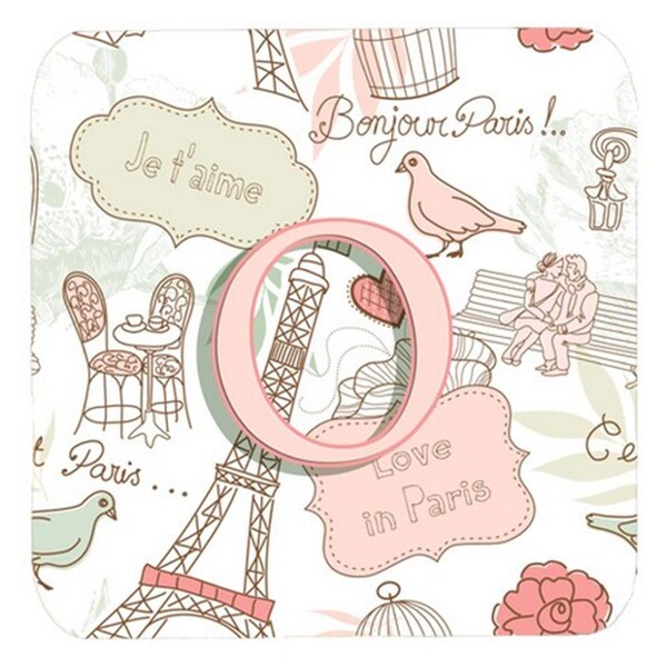Carolines Treasures Letter O Love In Paris Pink Foam Coasters- Set of 4 - CJ2002-OFC