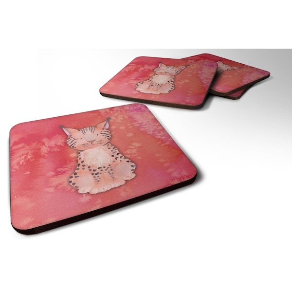 Carolines Treasures Lynx Watercolor Foam Coasters - Set of 4 - BB7397FC