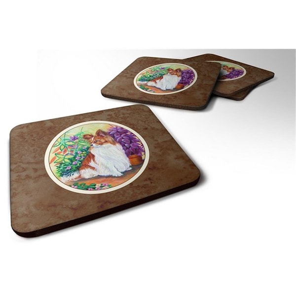 Carolines Treasures Papillon Foam Coaster, 3.5 x 0.25 x 3.5 in. - Set of 4 - 7274FC