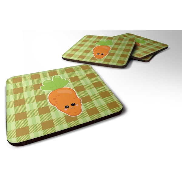 Carolines Treasures Carol the Carrot Foam Coasters - Set of 4 - BB6891FC
