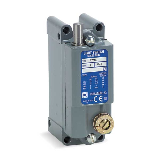 Interruptor de límite de servicio pesado Telemecanique Sensors, pulsador, 1NC/1NO, 15A @ 600V CA, Ubicación del actuador: Superior - 9007AW46
