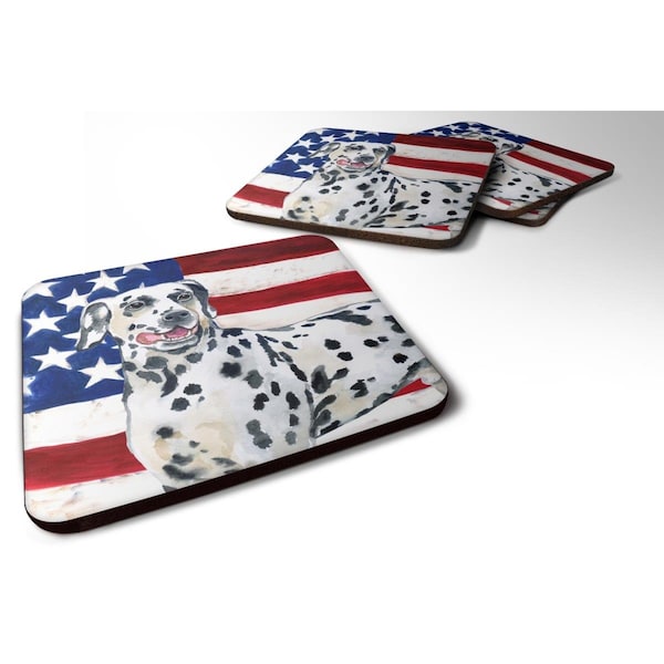 Carolines Treasures Dalmatian Patriotic Foam Coaster, 3.5 x 3.5 in. - Set of 4 - BB9653FC