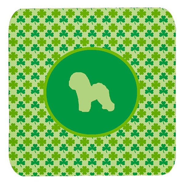 Carolines Treasures Bichon Frise Lucky Shamrock Foam Coasters- Set of 4 - SDK1108-C-FC
