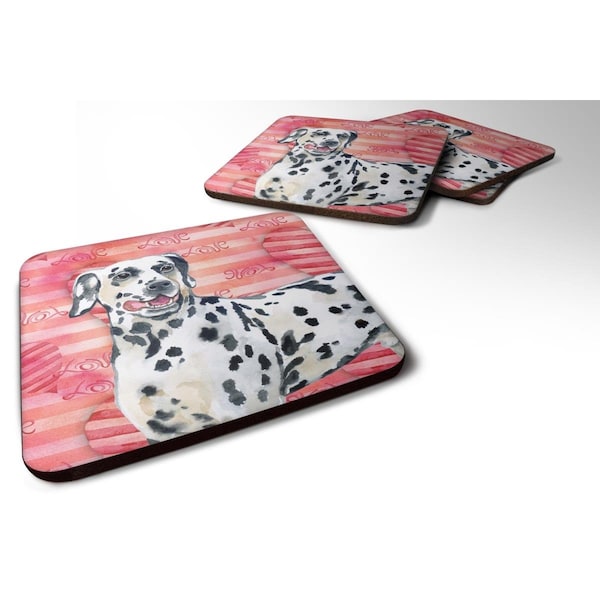 Carolines Treasures Dalmatian Love Foam Coaster - Set of 4 - BB9740FC