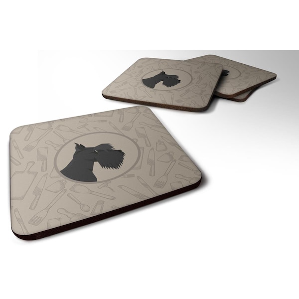 Carolines Treasures Scottish Terrier in the Kitchen Foam Coasters - Set of 4 - CK2207FC