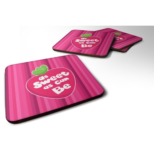 Carolines Treasures Stawberry As Sweet as Can Be Foam Coasters - Set of 4 - BB7106FC