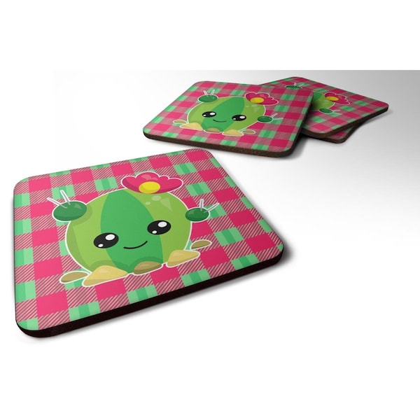 Carolines Treasures Cactus Peace Out Foam Coasters - Set of 4 - BB6849FC