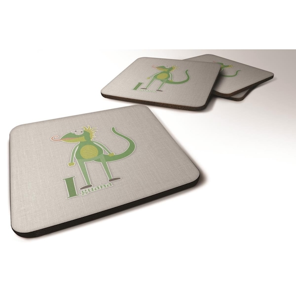 Carolines Treasures Alphabet I For Iguana Foam Coasters - Set of 4 - BB5734FC