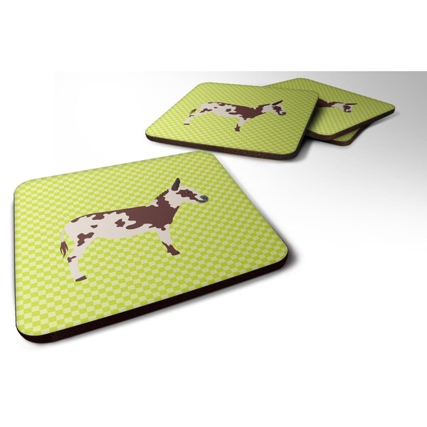 Carolines Treasures American Spotted Donkey Green Foam Coaster, Set of 4 - BB7677FC