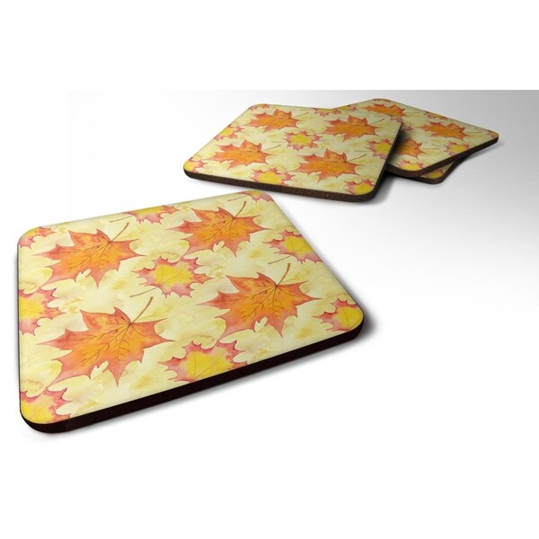 Carolines Treasures Carolines Treasures BB7496FC Fall Leaves Scattered Foam Coaster; Set of 4 - BB7496FC