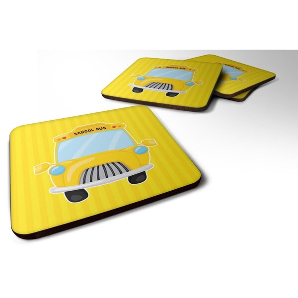 Carolines Treasures School Bus Foam Coasters - Set of 4 - BB7019FC