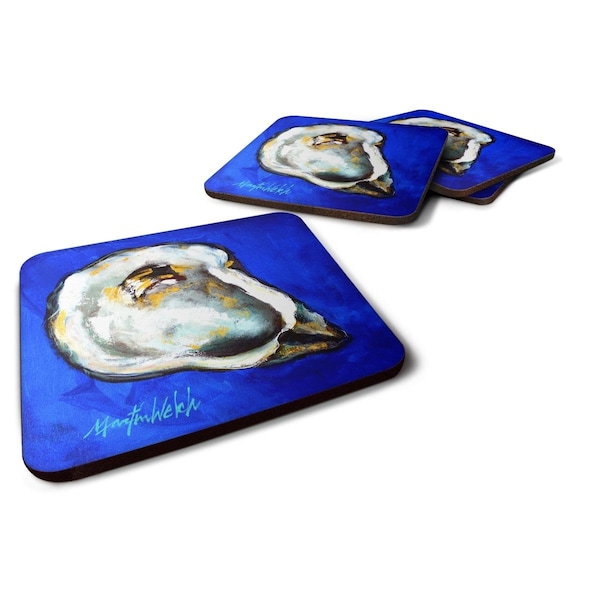 Carolines Treasures Oyster Gray Shell Foam Coasters - Set of 4 - MW1329FC