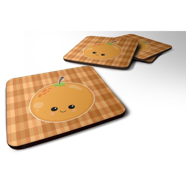 Carolines Treasures Orange Face Foam Coasters - Set of 4 - BB6991FC