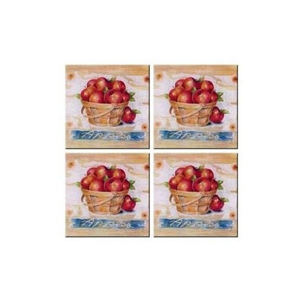 Mcgowan Mfg Co McGowan TT00470 Tuftop Apple Basket Coasters Set of 4 - TT00470