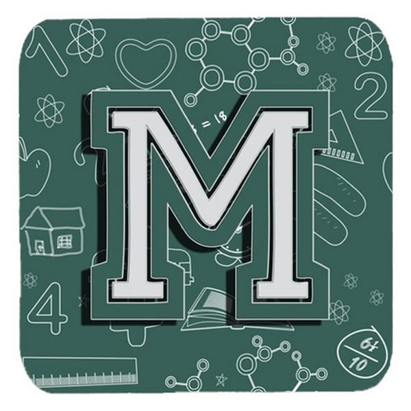 Carolines Treasures Letter M Back To School Initial Foam Coasters- Set of 4 - CJ2010-MFC