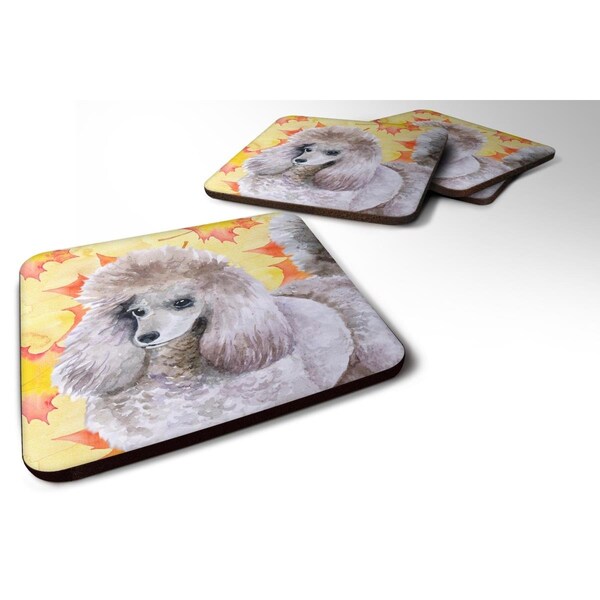 Carolines Treasures Poodle Fall Foam Coaster, 3.5 x 3.5 in. - Set of 4 - BB9926FC