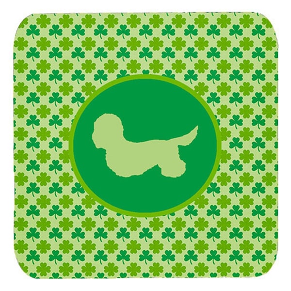 Carolines Treasures Dandie Dinmont Terrier Lucky Shamrock Foam Coasters- Set of 4 - SDK1025-C-FC