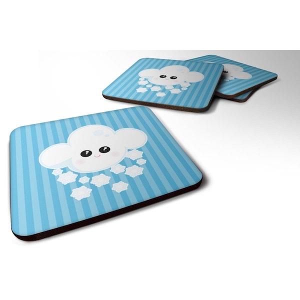 Carolines Treasures Weather Snowing Face Foam Coasters - Set of 4 - BB7158FC