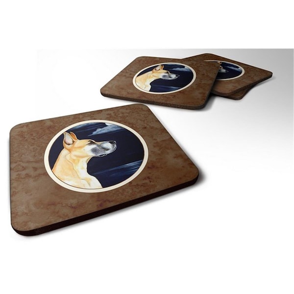Carolines Treasures Fawn Great Dane Moonlight Stroll Foam Coaster, Set of 4 - 7100FC