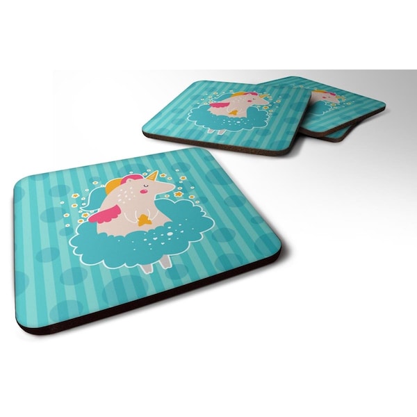 Carolines Treasures Unicorn Ballerina Foam Coasters - Set of 4 - BB7135FC